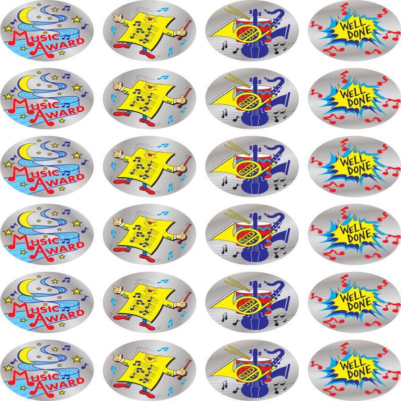 Music - Metallic Merit Stickers (Pack of 96)