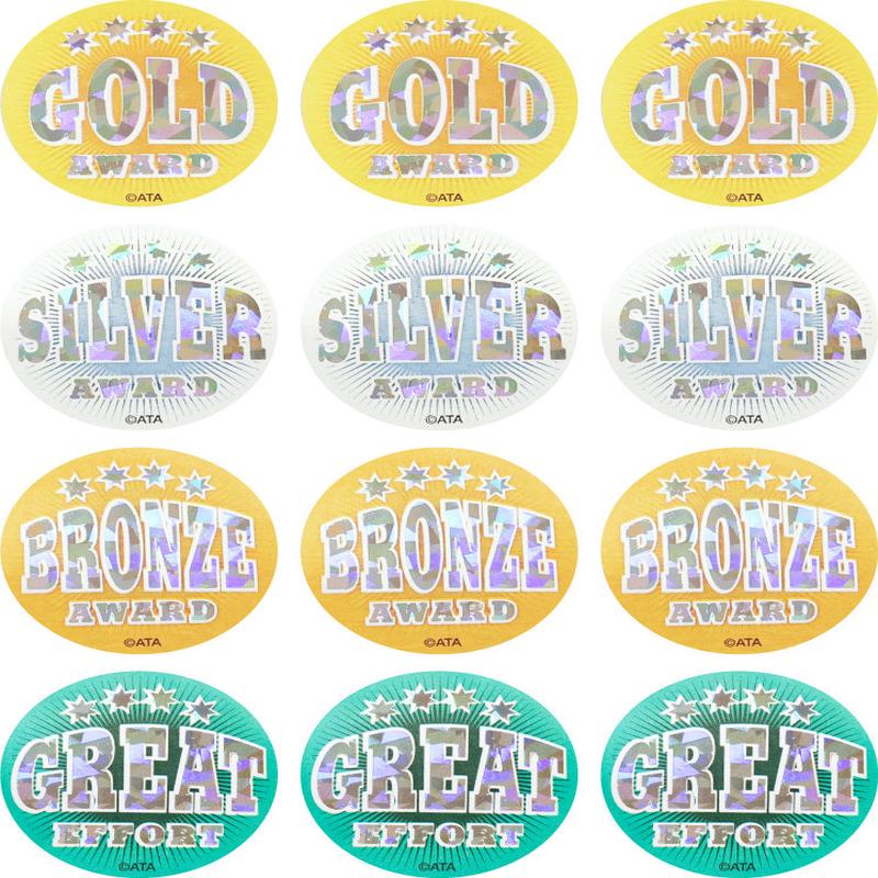 Holographic Medal - Sports & Events Merit Stickers (Pack of 96)