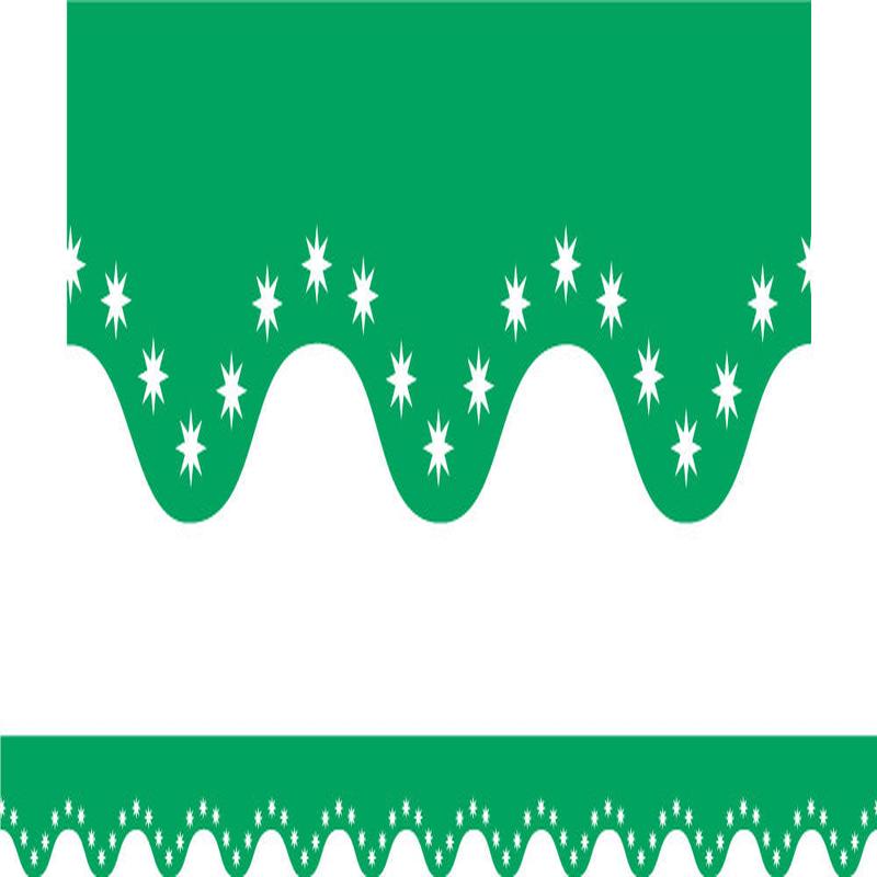 Green - Scalloped Borders (Pack of 12)