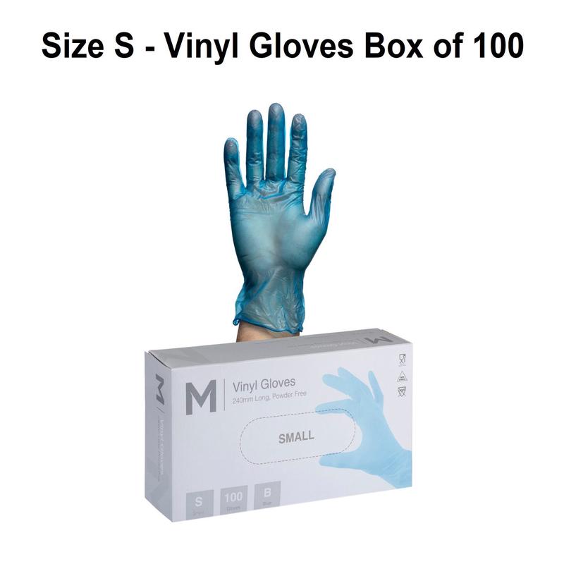Size S - Vinyl Gloves Box of 100