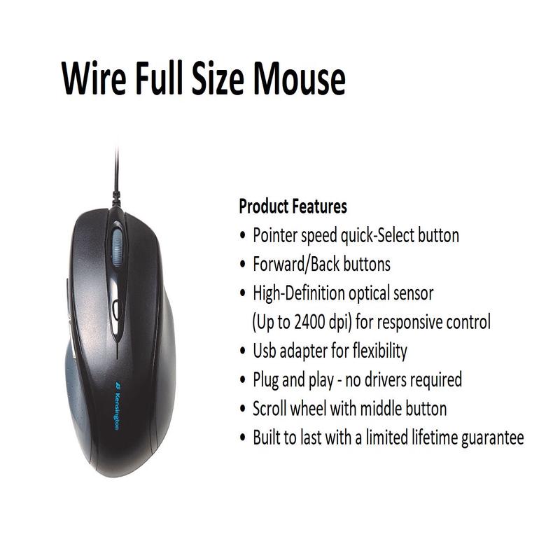 Kensington Wired Ergonimic Mouse