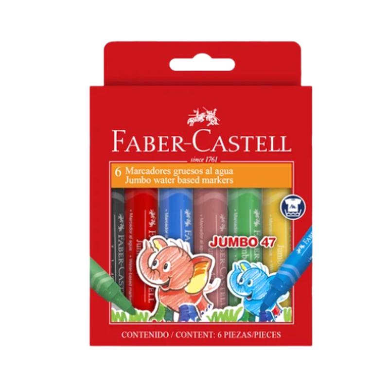 Faber Castell Jumbo Colour Markers - 6's Mega