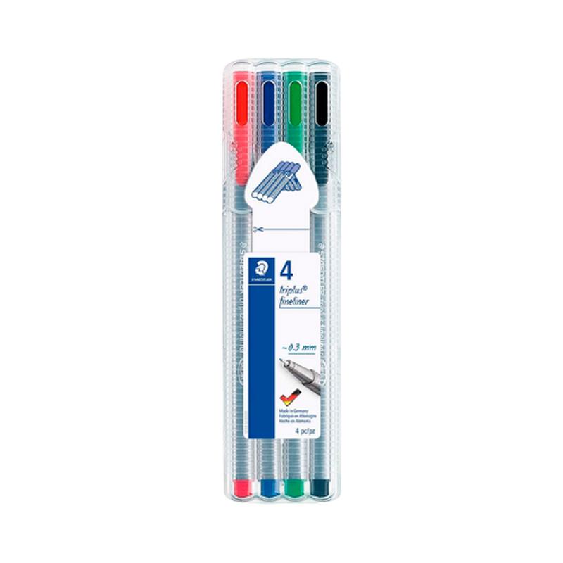 Set of 4 - Staedtler Triplus Fineliner Pens