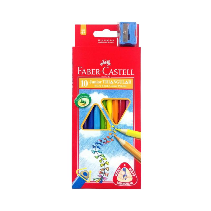 Faber Castell Triangular Colour Pencils - 10's