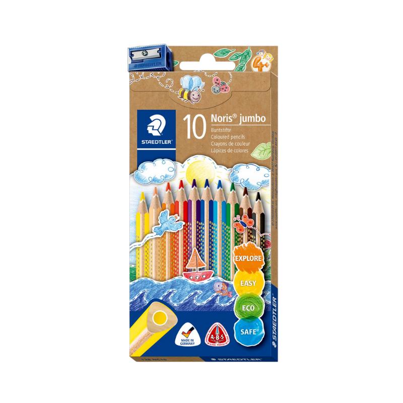 Staedtler Noris Jumbo Triangular Colour Pencils - 10's