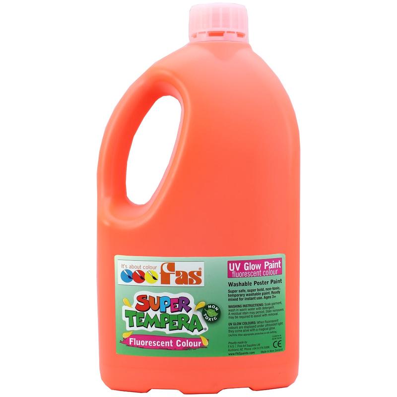 Fluoro Orange 2L - FAS Super Tempera Poster Paint