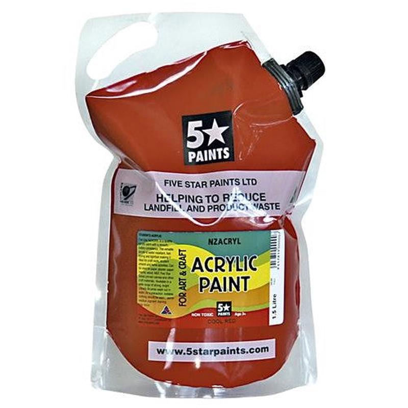 Cool Red 1.5L - Acrylic Paint Pouch (NZACRYL)