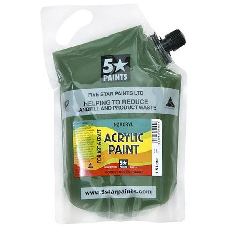 Forest Green (Dark) 1.5L - Acrylic Paint Pouch (NZACRYL)