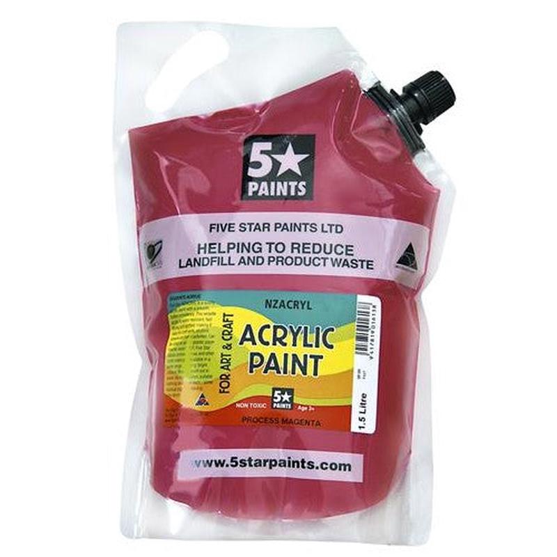 Process Magenta 1.5L - Acrylic Paint Pouch (NZACRYL)