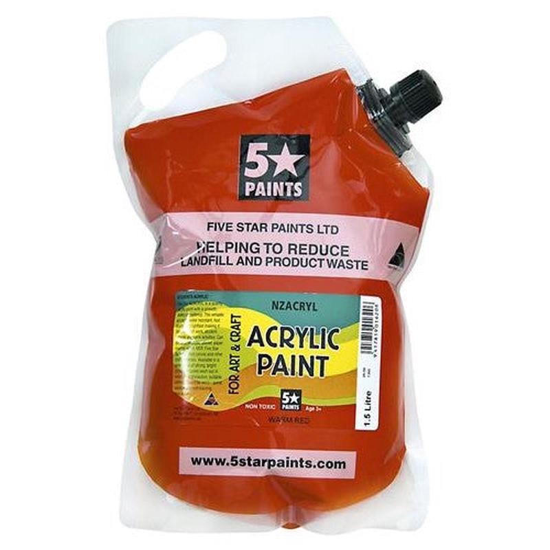 Warm Red 1.5L - Acrylic Paint Pouch (NZACRYL)