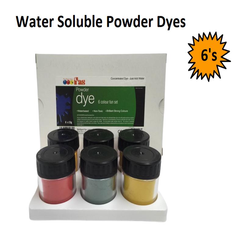 Set of 6 - FAS Water Soluble Powder Dyes