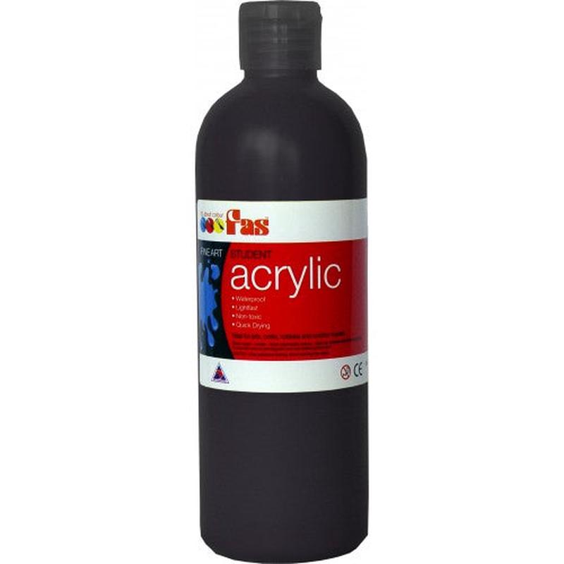Black 500mL - FAS Student Acrylic Paint
