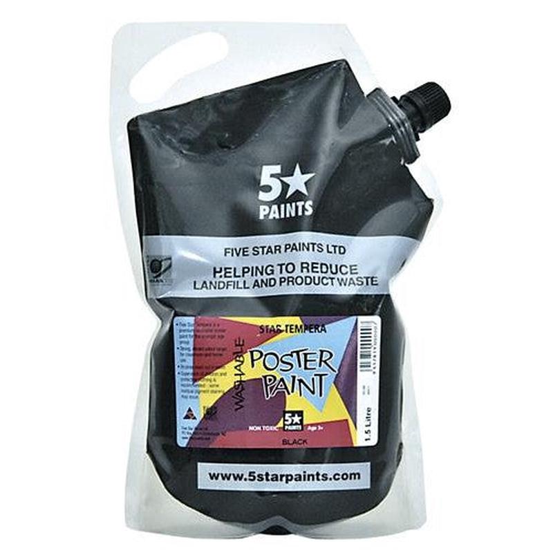 Black 1.5L - Star Tempera Poster Paint Pouch