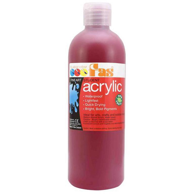 Crimson Red 500mL - FAS Student Acrylic Paint