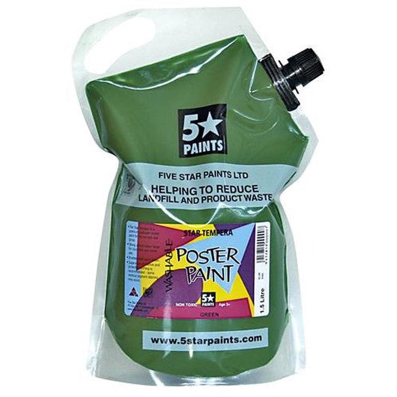 Green 1.5L - Star Tempera Poster Paint Pouch