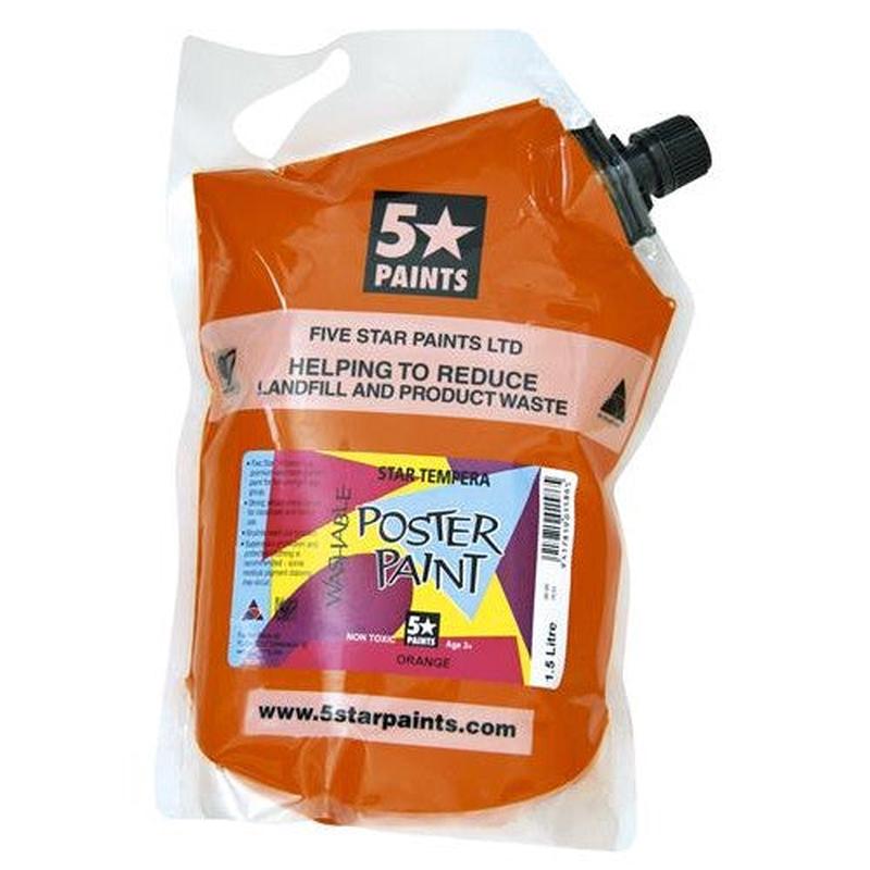 Orange 1.5L - Star Tempera Poster Paint Pouch