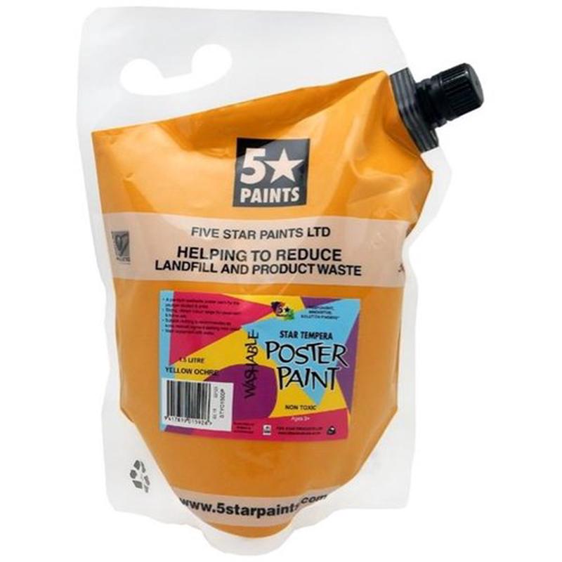 Yellow Ochre 1.5L - Star Tempera Poster Paint Pouch