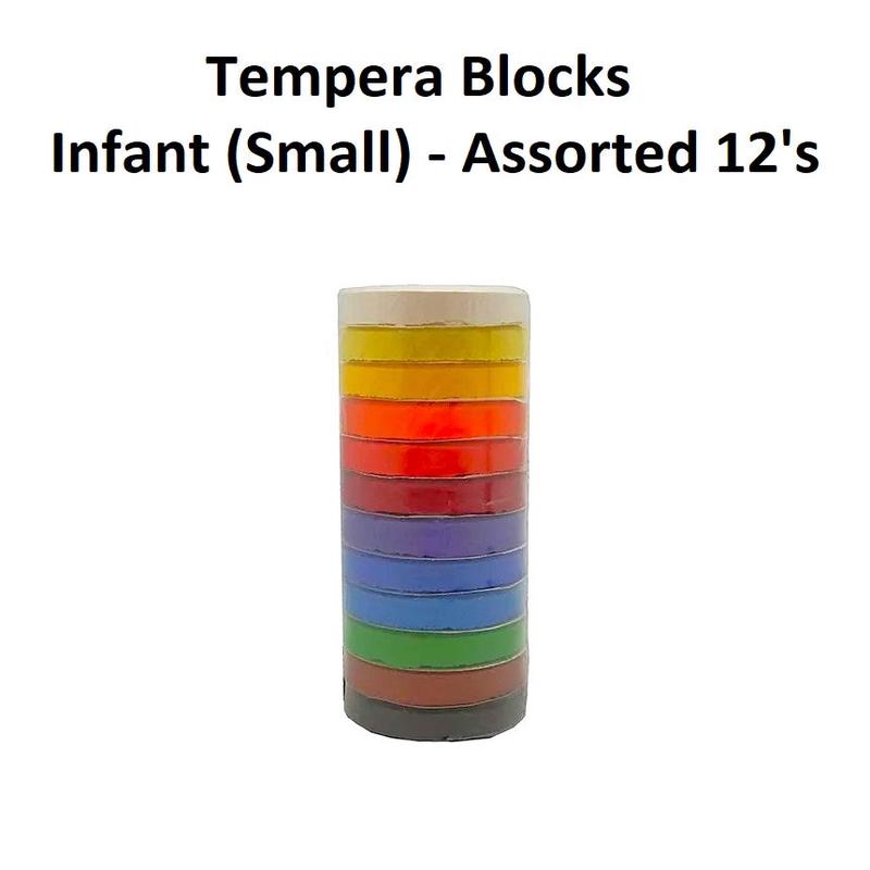 Assorted 12's - Tempera Blocks Infant (Small)