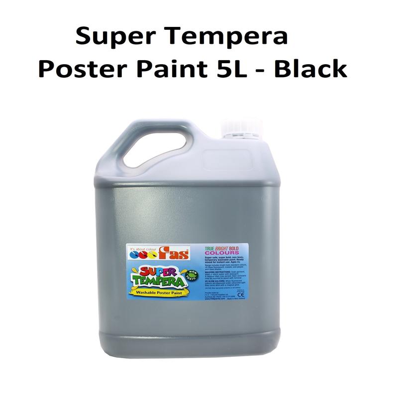 Black 5L - FAS Super Tempera Poster Paint
