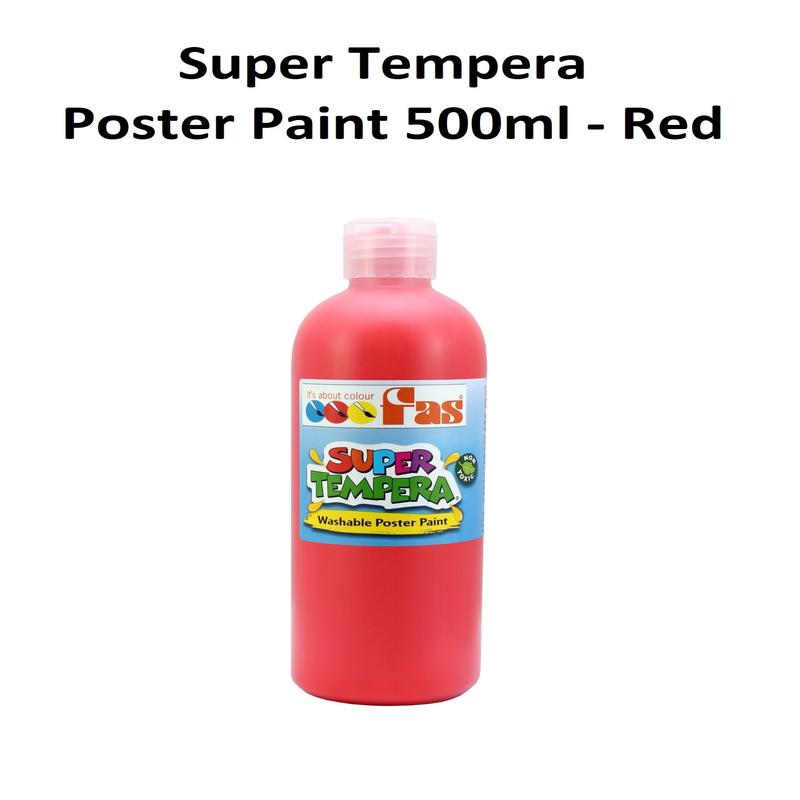 Red 500mL - FAS Super Tempera Poster Paint
