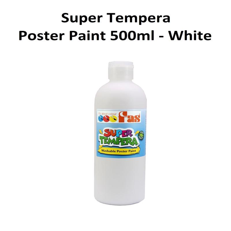 White 500mL - FAS Super Tempera Poster Paint