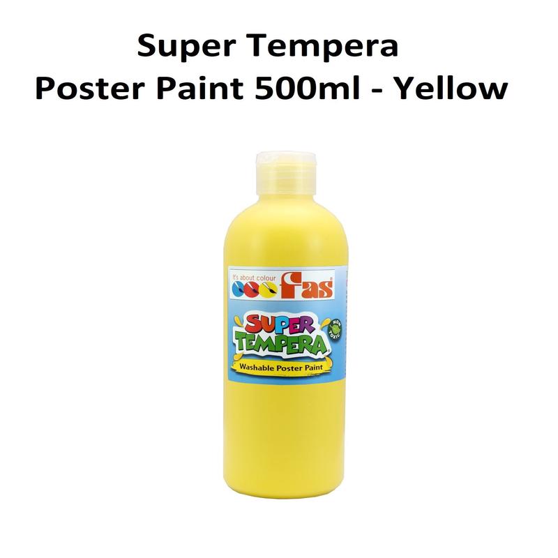 Yellow 500mL - FAS Super Tempera Poster Paint