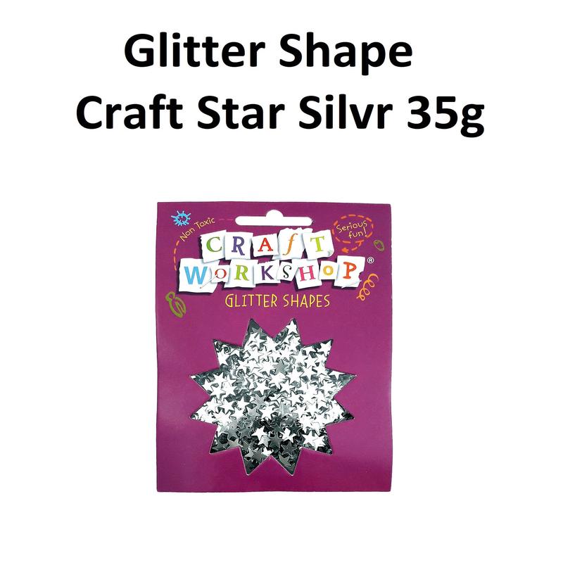 Glitter Shapes - Silver Stars 35g