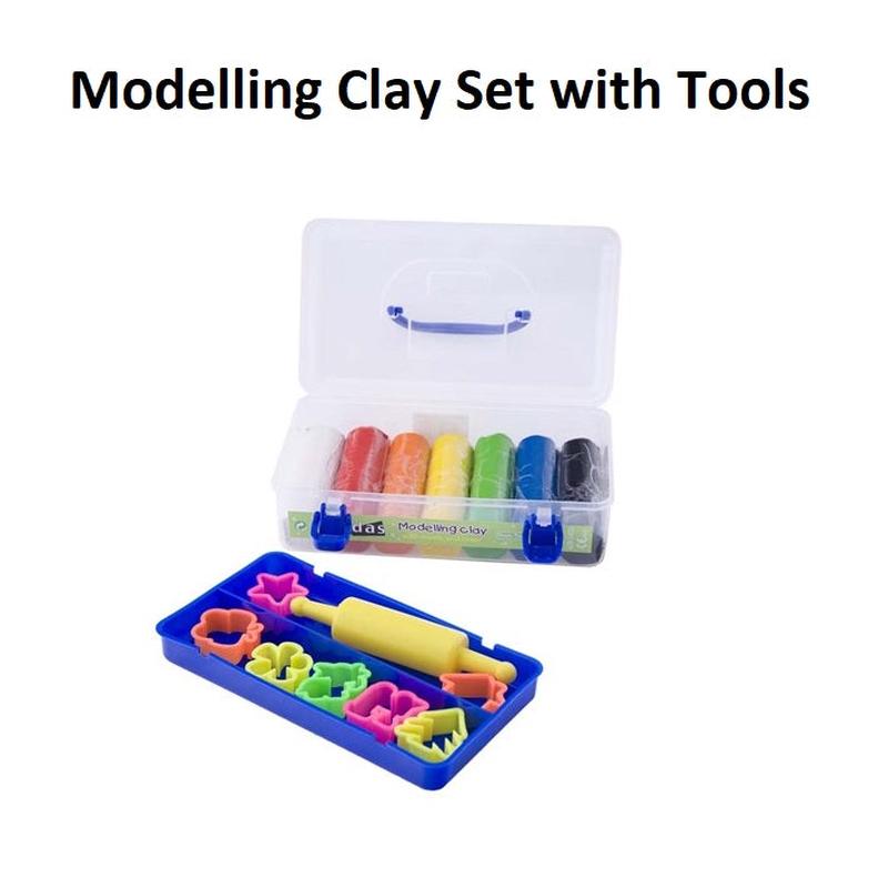 Clay Set - 7 Assorted Modelling Clay with Tools
