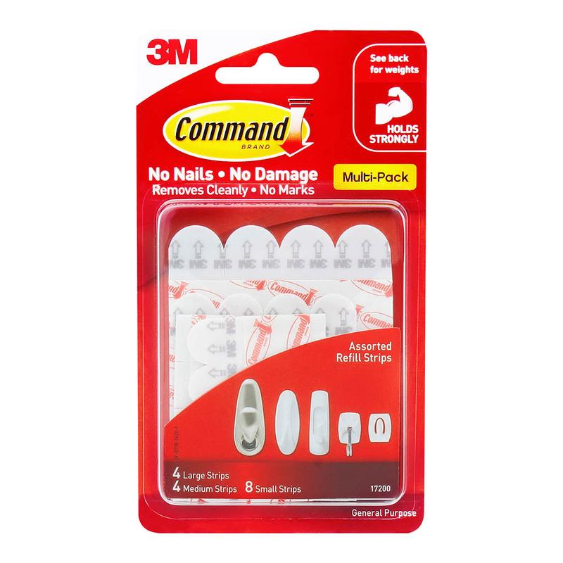 Command Refill Strips - Assorted White (Pack of 16)