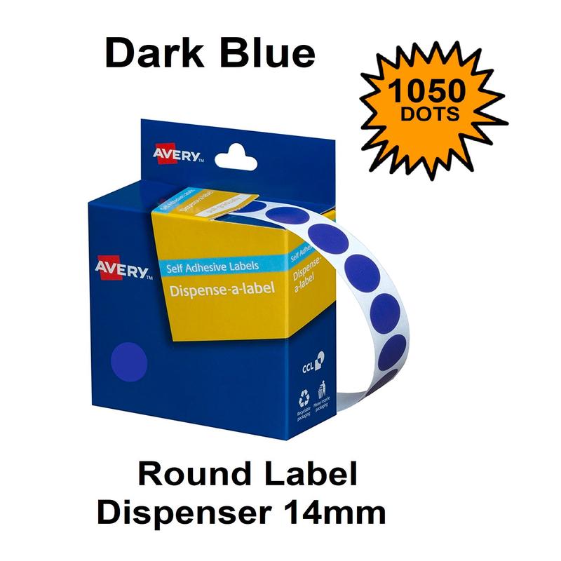 Dark Blue 14mm - Coloured Dots Label Dispenser