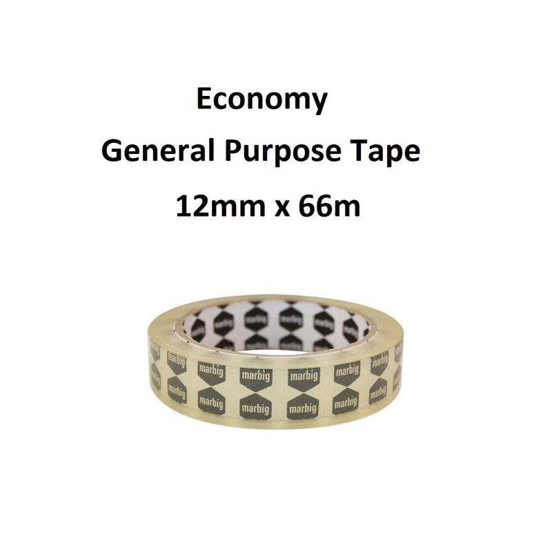 Economy General Purpose Tape 12mm x 66m - single