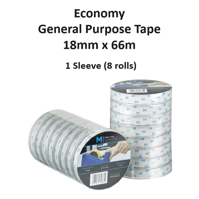 Economy General Purpose Tape 18mm x 66m - Sleeve