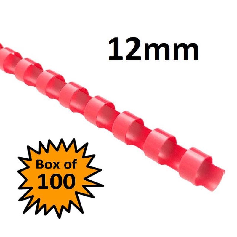 Red 12mm - Binding Coils (Box of 100)
