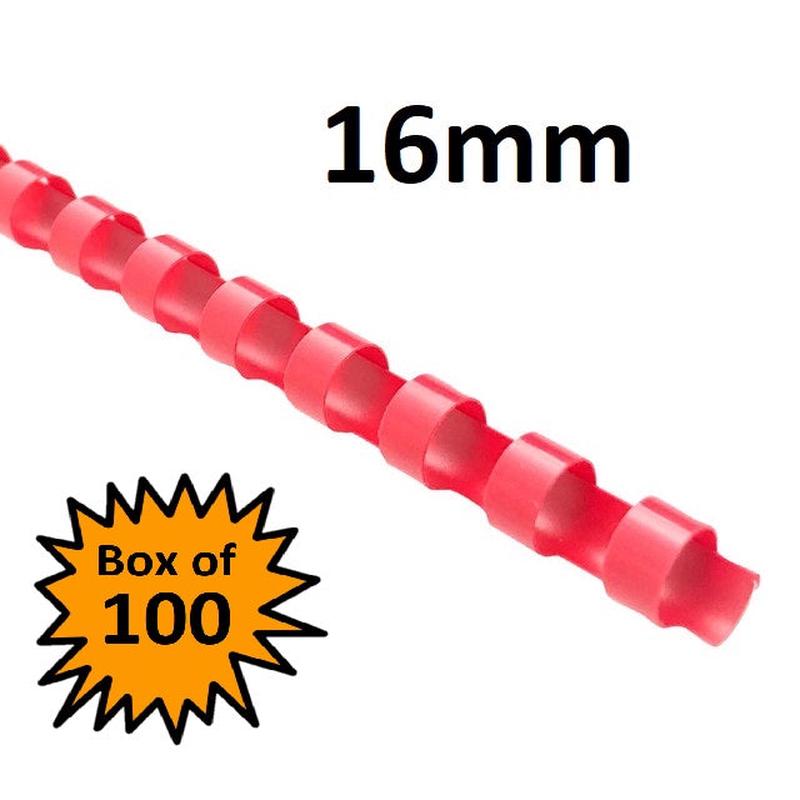 Red 16mm - Binding Coils (Box of 100)
