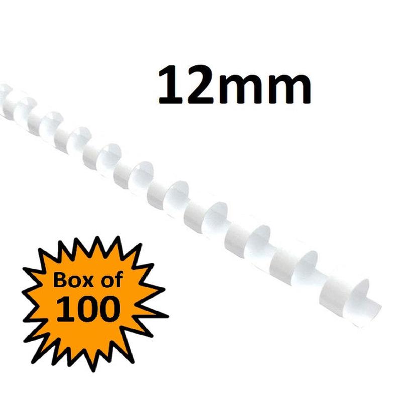 White 12mm - Binding Coils (Box of 100)