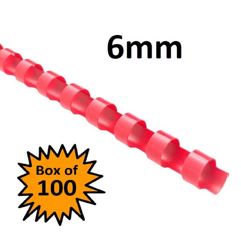 Red 6mm - Binding Coils (Box of 100)