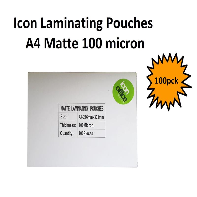 A4 Laminating Pouches - Matte 100 micron - Pack of 100