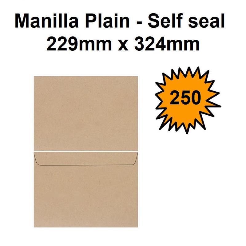 C4 Envelopes (E31) - Manilla Plain Self Seal - Box of 250