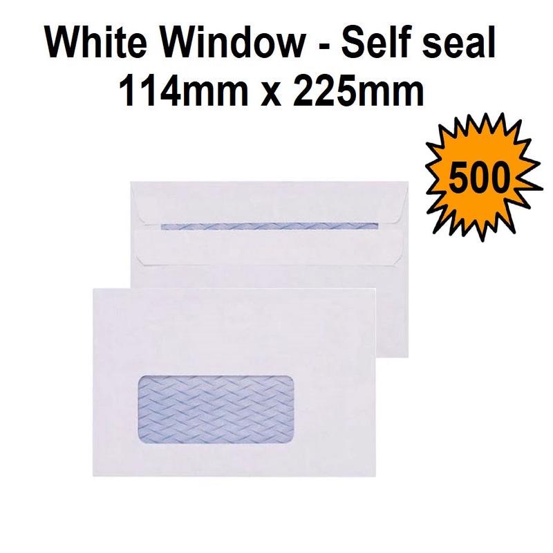 DLE Envelopes (E20) - White Window Self Seal - Box of 500