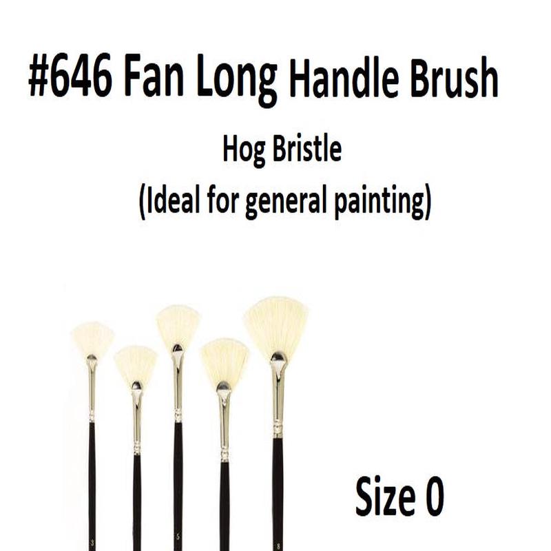 Size 0 - Fan Brush Squirrel 646 Long Handle