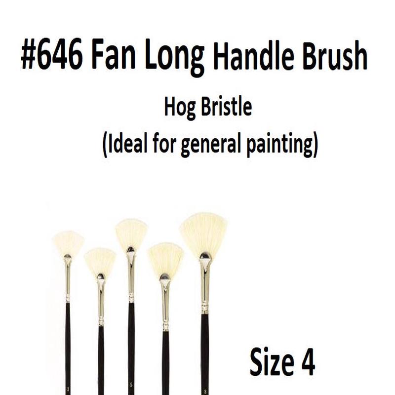 Size 4 - Fan Brush Squirrel 646 Long Handle