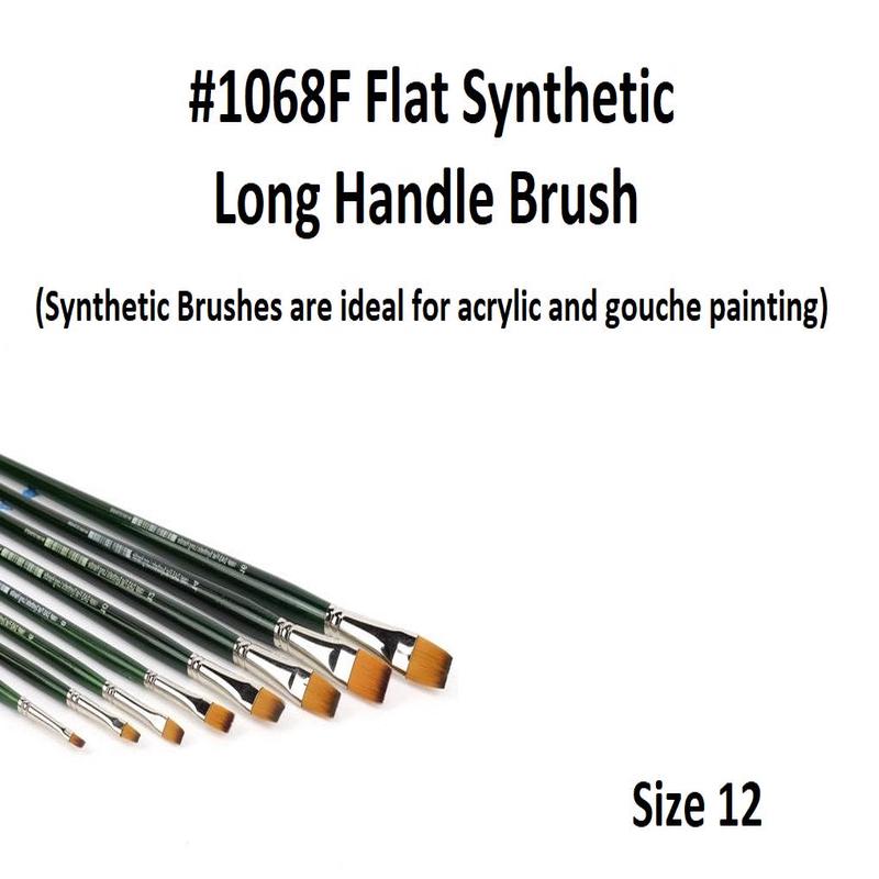 Size 12 - Synthetic 1068 Long Handle Brush - Flat