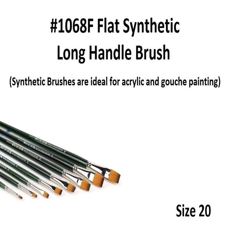 Size 20 - Synthetic 1068 Long Handle Brush - Flat