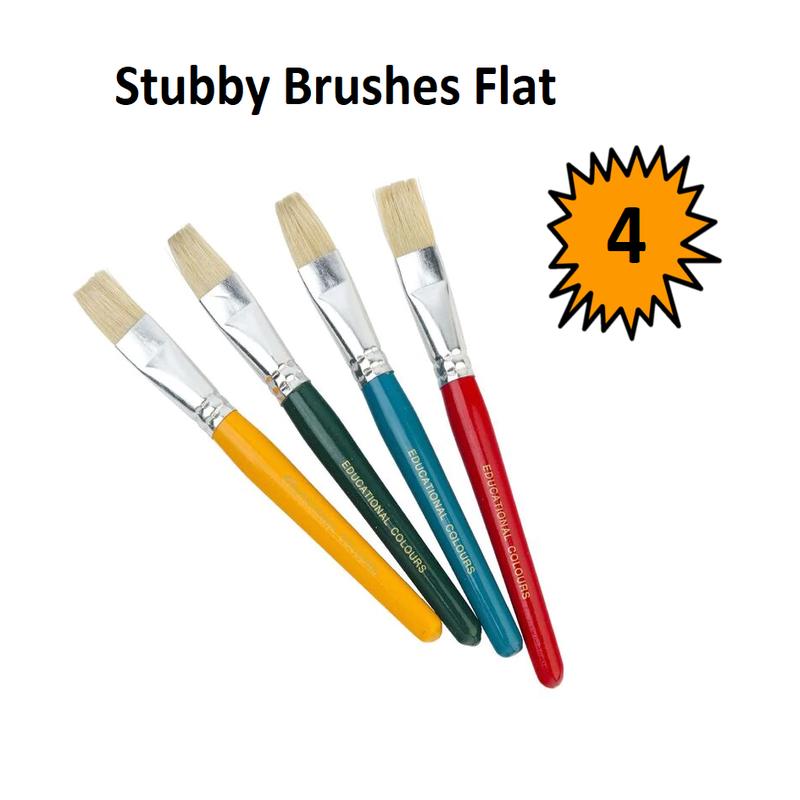 Set of 4 - Stubby Brushes Flat