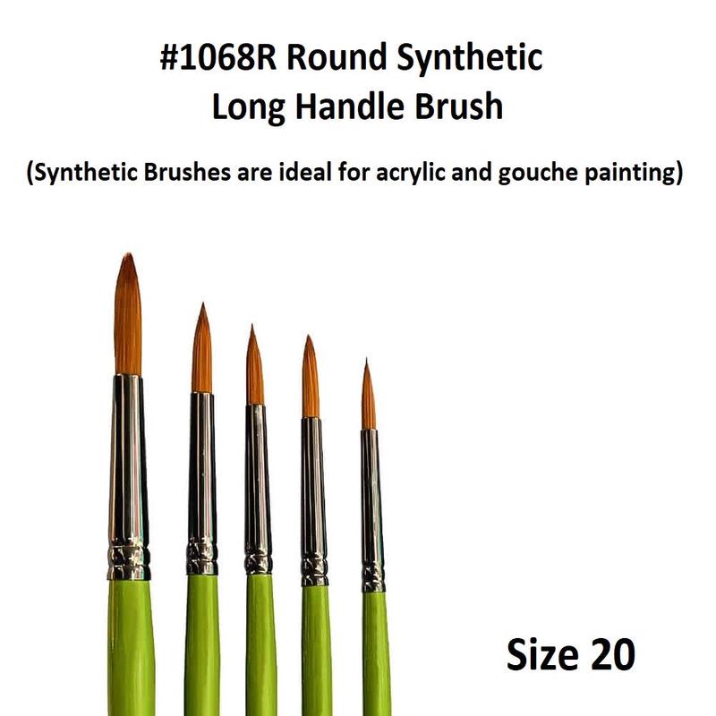 Size 20 - Synthetic 1068 Long Handle Brush - Round