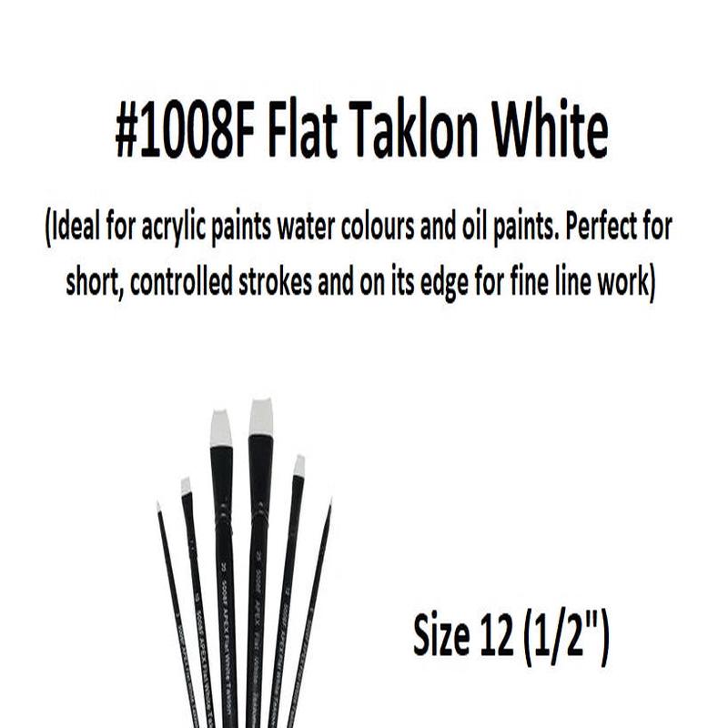 Size 12 (1/2") - Taklon Brushes - Flat