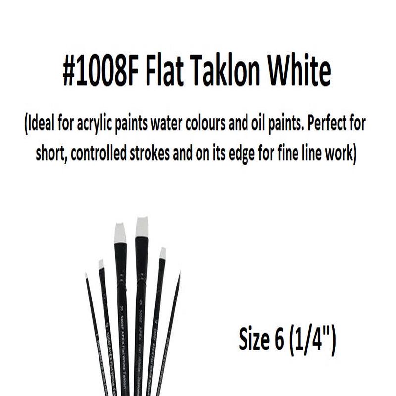 Size 6 (1/4") - Taklon Brushes - Flat