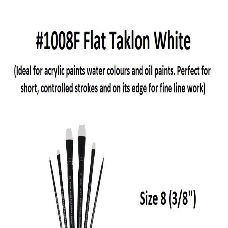 Size 8 (3/8") - Taklon Brushes - Flat