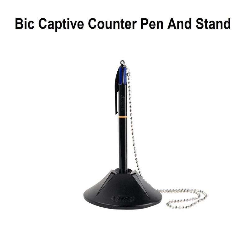 Bic Captive Counter Pen And Stand