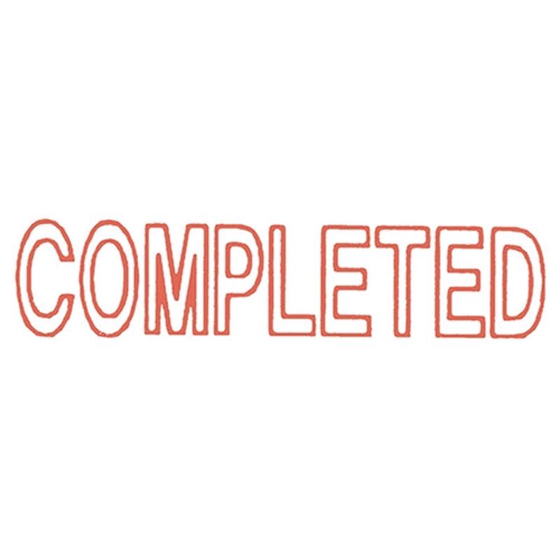 Self Inking Office Stamp - Completed Red